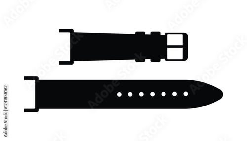 Watch strap silhouette vector design isolated on a white background