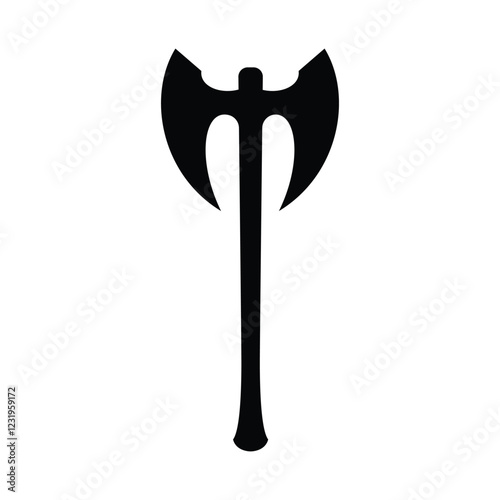 Viking axe black and white flat vector icon and symbol design