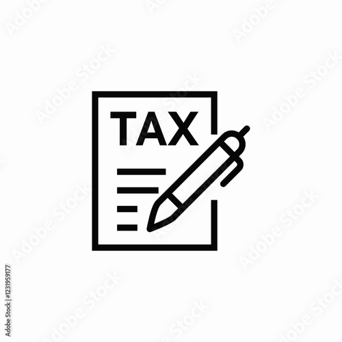 tax paperwork icon sign vector