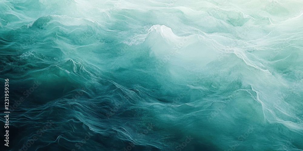 Abstract Teal Water Waves Swirling Pattern Abstract Teal Water Waves Swirling Pattern