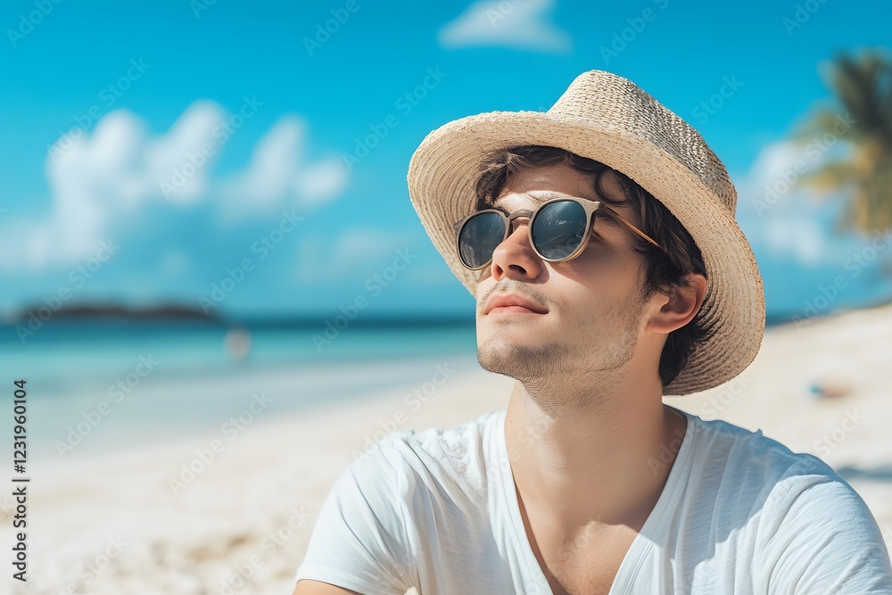 man on the beach , Generative AI man on the beach , Generative AI