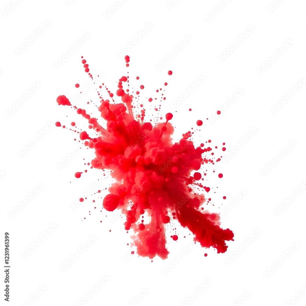 Red powder pigment splashes on white background Isolated, Macro, Texture, Material Red powder pigment splashes on white background Isolated, Macro, Texture, Material