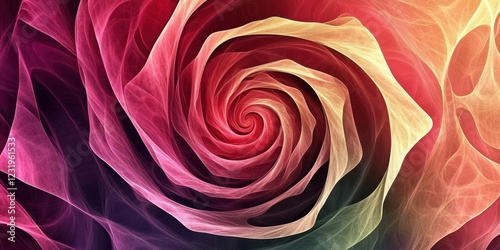 Abstract Swirling Rose Design in Warm Hues
