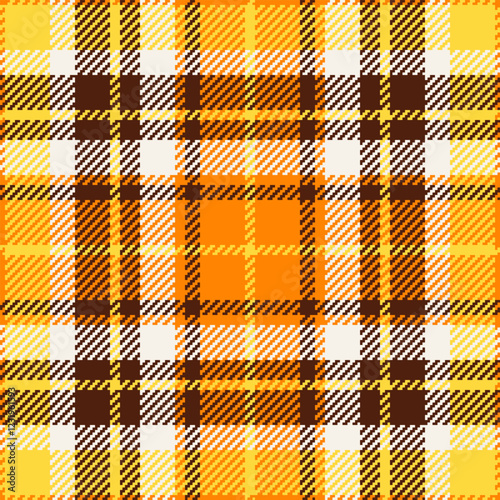 Craft vector seamless plaid, mexico background fabric check. Greeting texture pattern tartan textile in orange and bright colors.