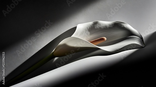 Elegance in Monochrome: A Calla Lily's Graceful Pose
