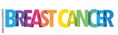 BREAST CANCER colourful vector typography banner