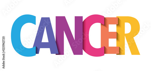 CANCER colourful vector typography banner