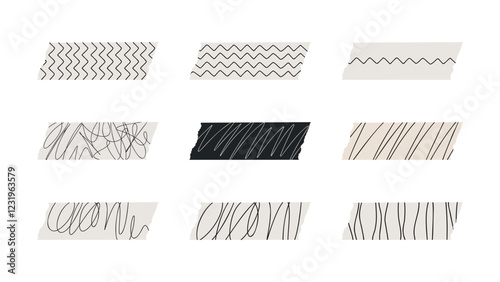 Multicolored Ripped Print Washi Tapes