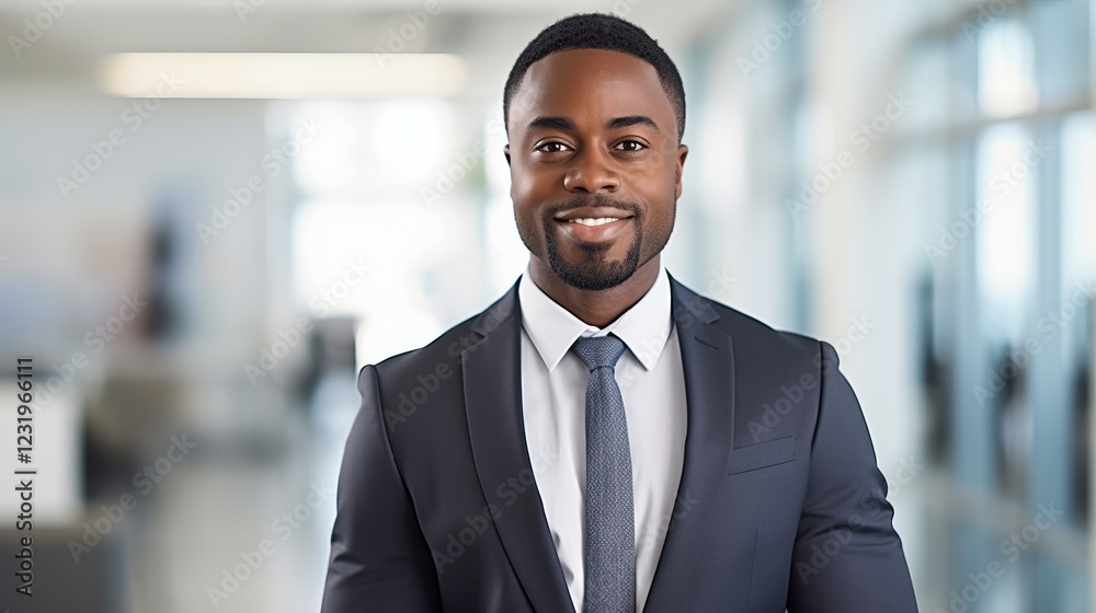A Confident Business Professional in a Modern Office Setting A Confident Business Professional in a Modern Office Setting