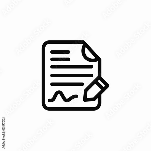 paperwork digital signature icon sign vector