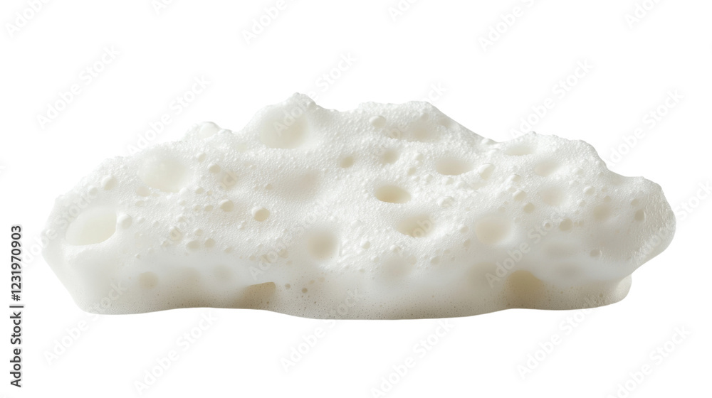 White foam blob isolated on transparent background representing purity and cleanliness White foam blob isolated on transparent background representing purity and cleanliness