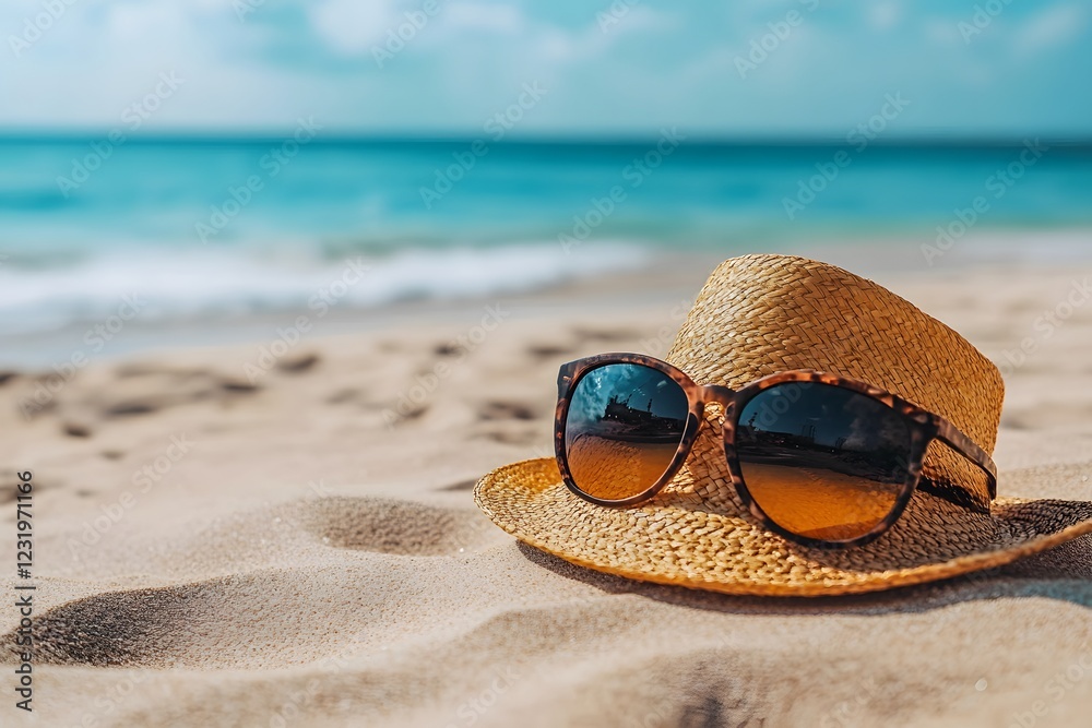 sunglasses on the beach , Generative AI sunglasses on the beach , Generative AI