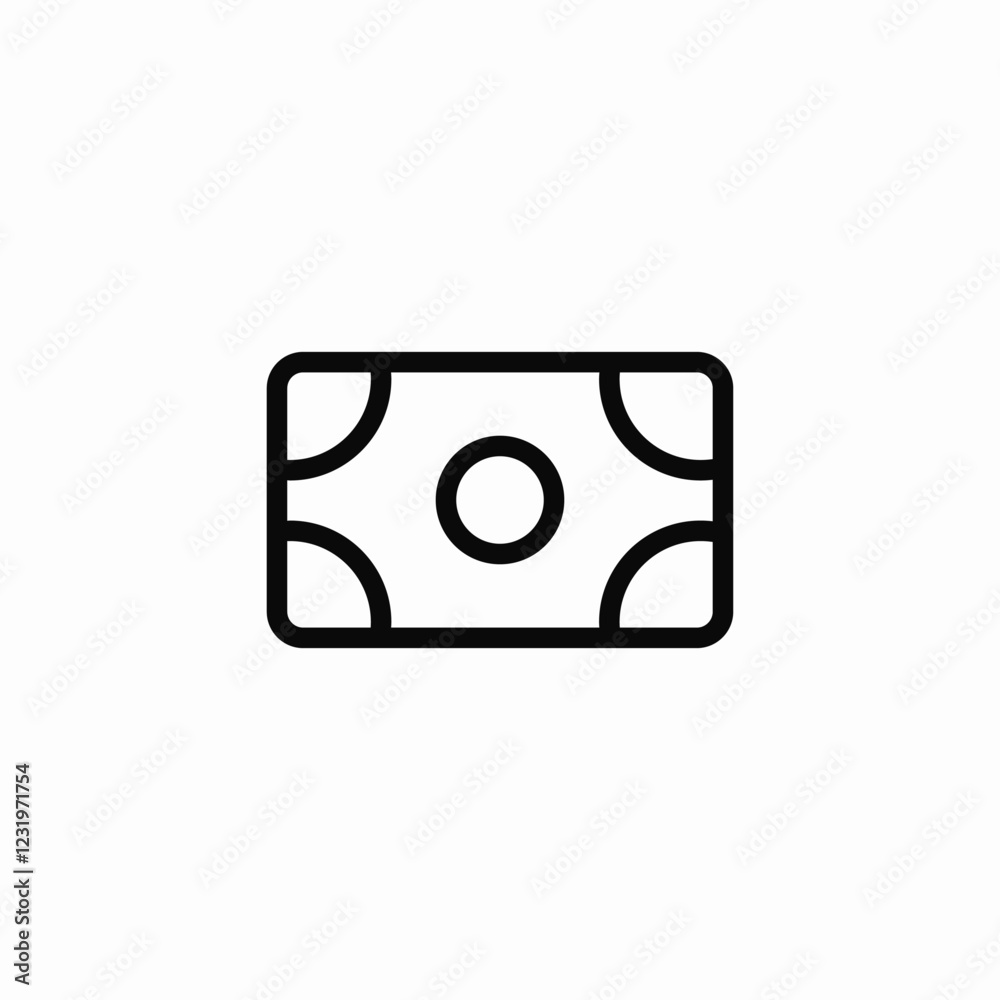 single banknote icon sign vector single banknote icon sign vector