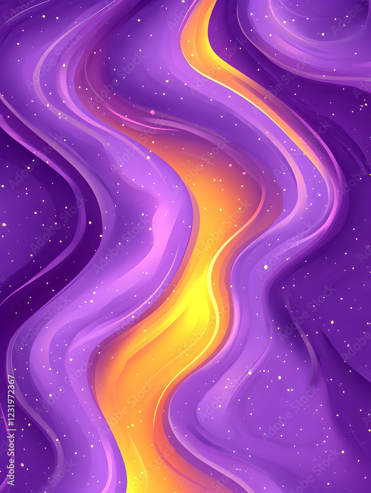 Abstract purple and orange swirls, cosmic background, galaxy design, ideal for phone wallpapers