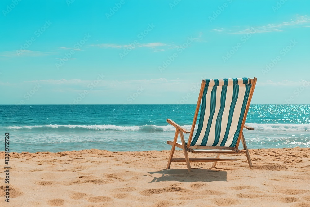 chairs and umbrella on the beach , Generative AI chairs and umbrella on the beach , Generative AI