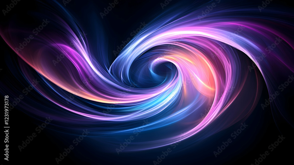 Obraz premium Abstract swirling light vortex, cosmic energy, galaxy background, digital art, website design