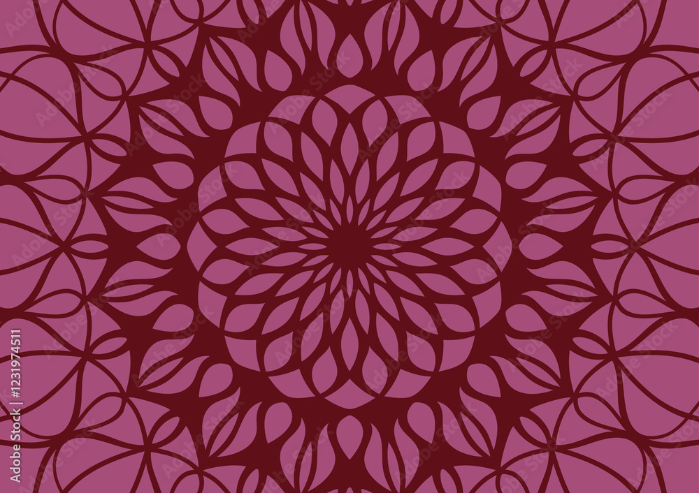 Mandala dark red floral pattern background Mandala dark red floral pattern background