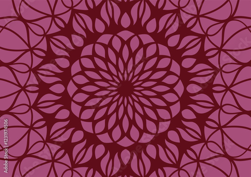 Mandala dark red floral pattern background