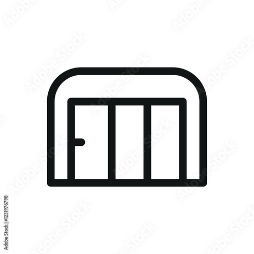 Glamping house line icon, rental glamping home vector symbol with editable stroke