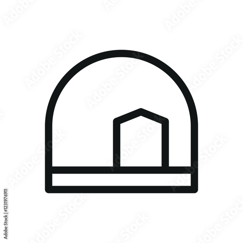 Spherical house line icon, sphere house vector symbol with editable stroke