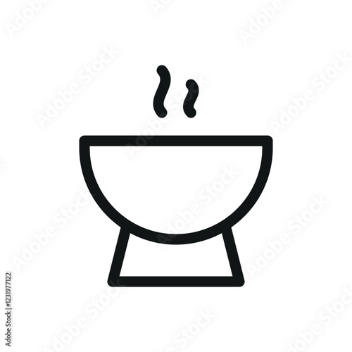 Fire bowl line icon, outdoor firepit vector symbol with editable stroke