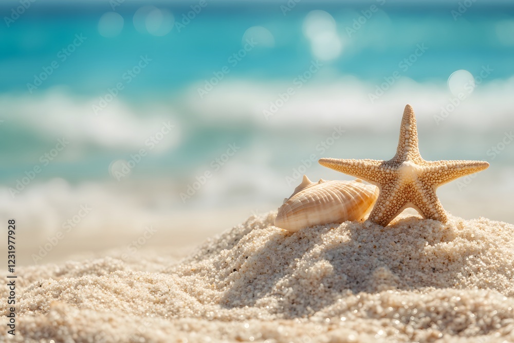 starfish on the beach , Generative AI starfish on the beach , Generative AI