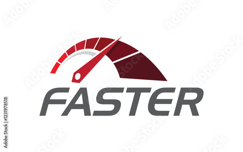 Faster and Speedometer icon for auto logo illustration design