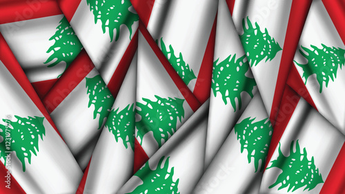 Set of LEBANON Flags Stacked on Top of Each Other