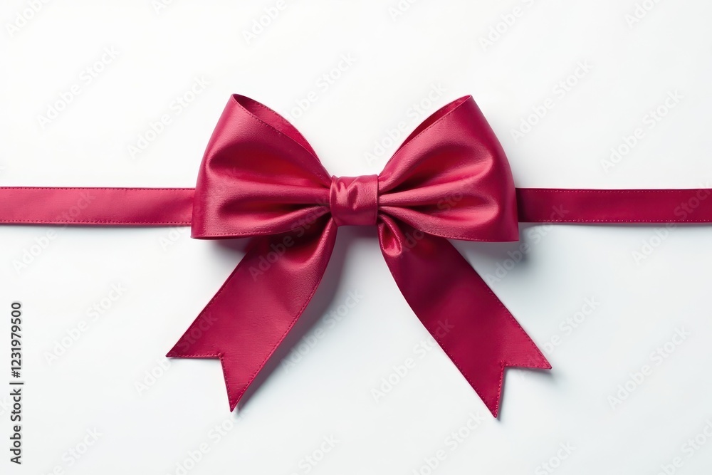 A perfectly formed bow tied neatly on a single string, against a pure white background , macro, design element A perfectly formed bow tied neatly on a single string, against a pure white background , macro, design element