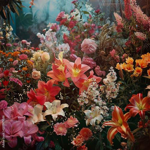 flowers in the garden, Generative AI