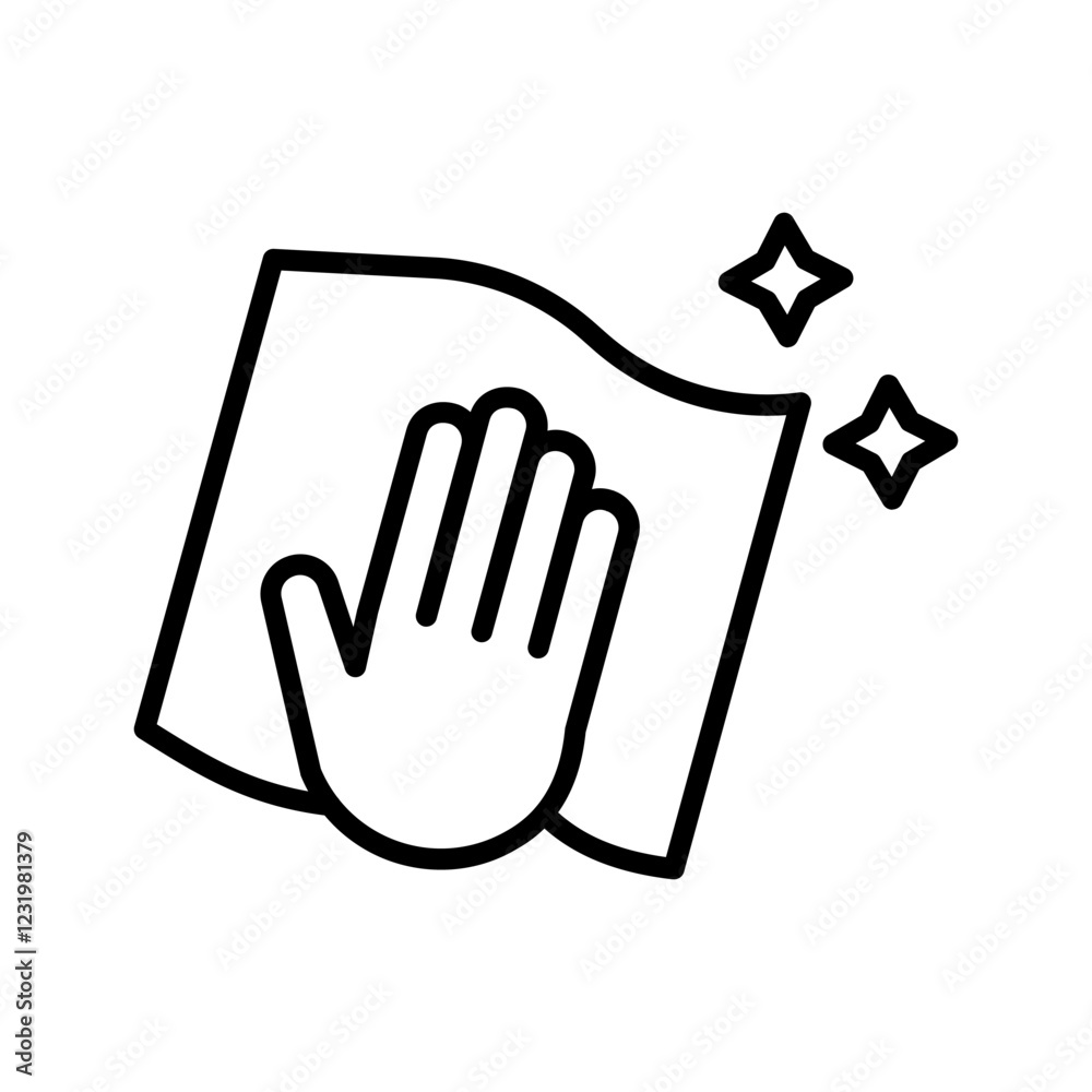 Obraz premium Cleaning Cloth Vector Icon