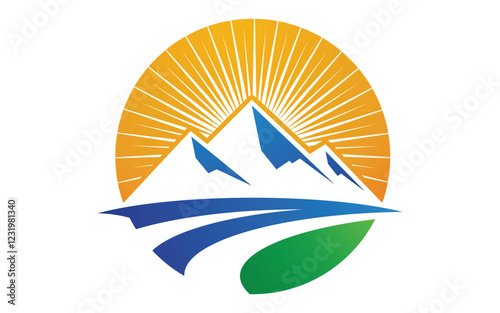 High Mountain icon Logo Template illustration design