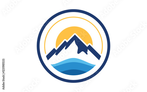 High Mountain icon Logo Template illustration design