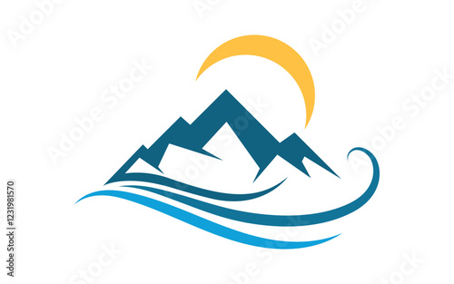 High Mountain icon Logo Template illustration design