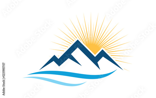 High Mountain icon Logo Template illustration design