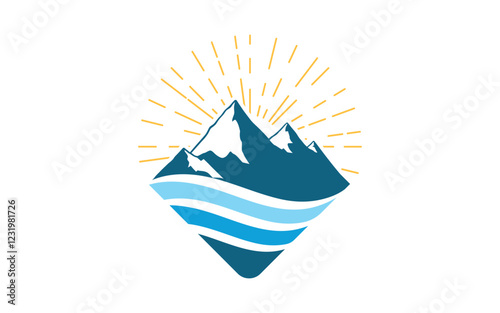 High Mountain icon Logo Template illustration design