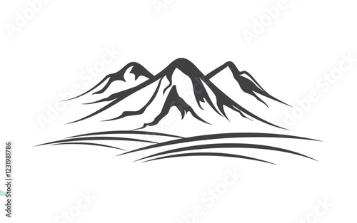 High Mountain icon Logo Template illustration design