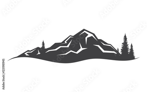 High Mountain icon Logo Template illustration design