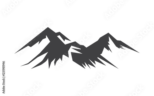 High Mountain icon Logo Template illustration design
