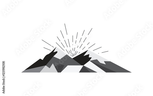 High Mountain icon Logo Template illustration design