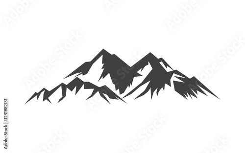 High Mountain icon Logo Template illustration design