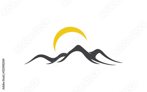 High Mountain icon Logo Template illustration design