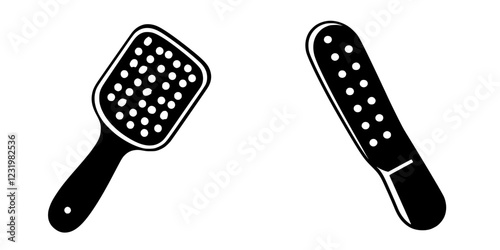 Classic hairbrushes in contrasting styles arranged side by side on a clean background