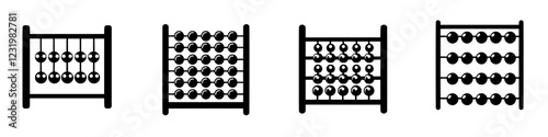 Different designs of abacuses used for counting and teaching math concepts in educational settings