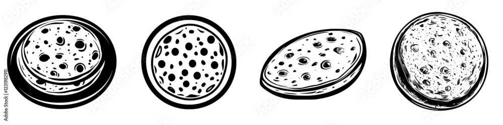Variety of textured cookies displayed on a flat surface during a baking event at a community center kitchen Variety of textured cookies displayed on a flat surface during a baking event at a community center kitchen