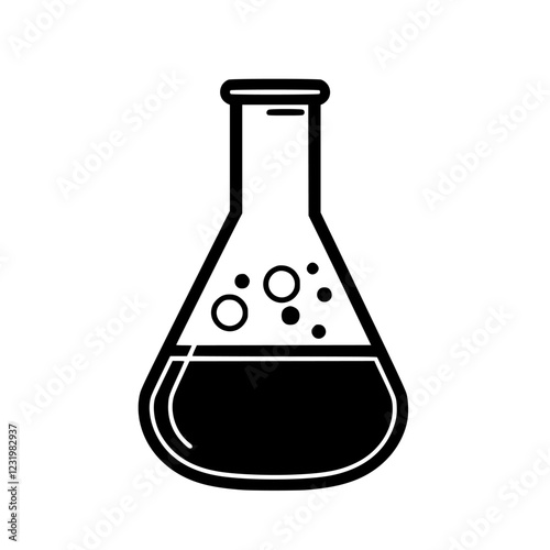 Chemical flask filled with bubbling liquid representing scientific experimentation in a lab context