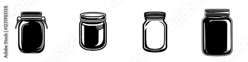 Various types of jars displayed in a minimalistic style showcasing different designs and shapes for storage solutions