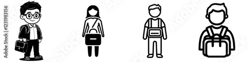 Diverse group of people carrying bags in various styles and attire during a busy day in an urban setting
