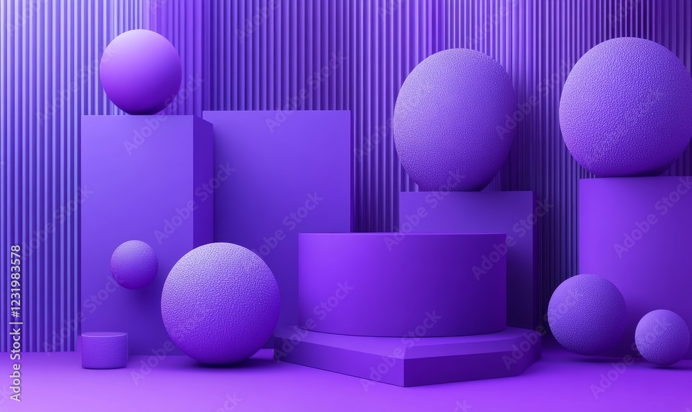 Abstract purple shapes, layered design, 3d render, Generative AI Abstract purple shapes, layered design, 3d render, Generative AI