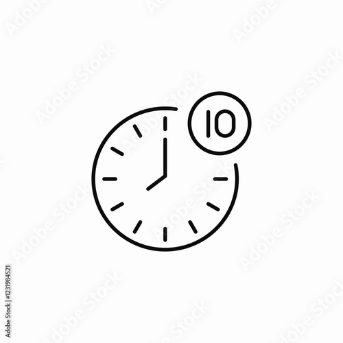 10 minute reminder icon sign vector